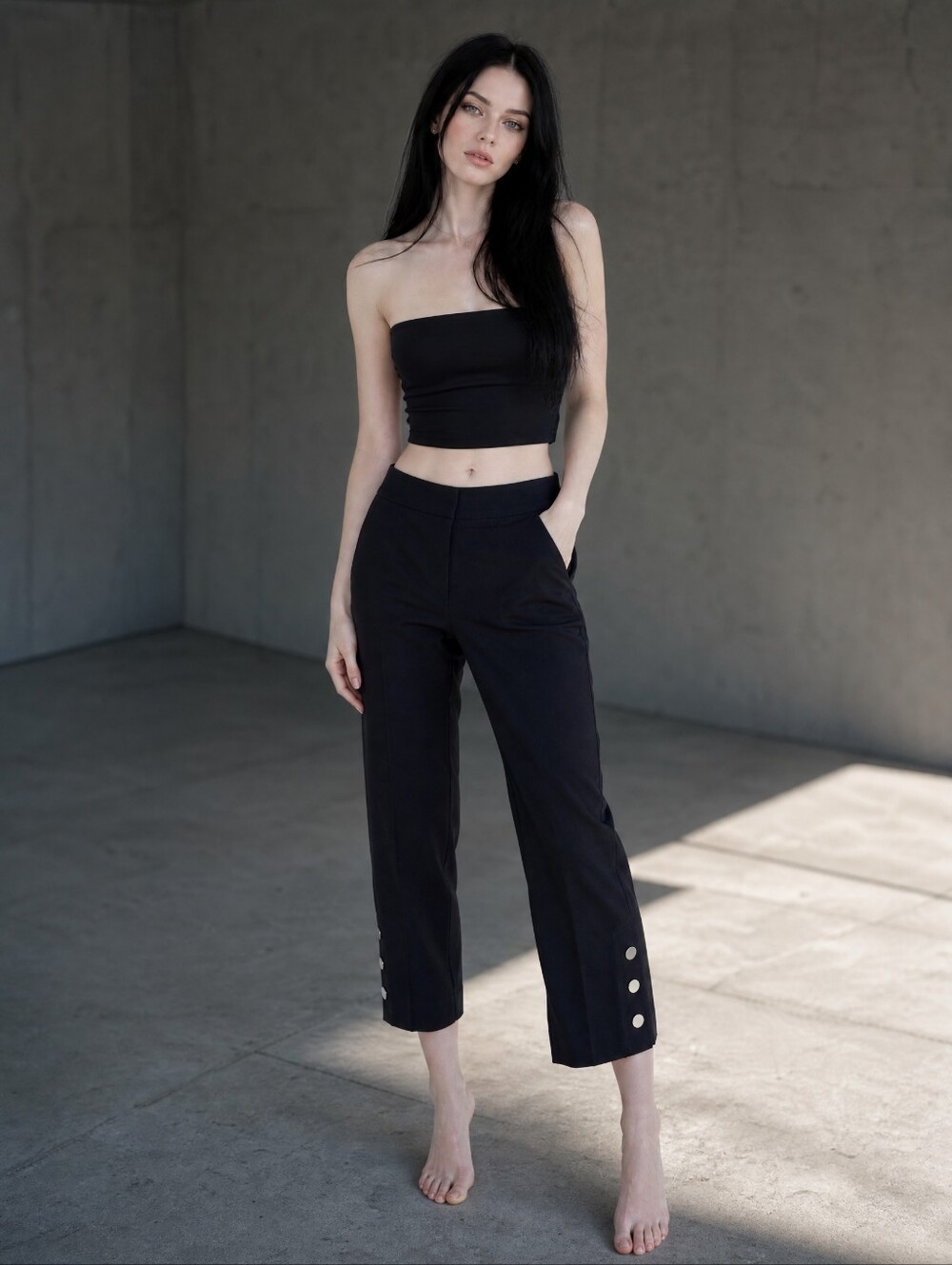 Kate Spade Black Straight Leg Ankle Pants Size 10 Chic Minimalist Office Siren